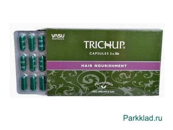 Тричуп (Trichup) VASU - аюрведические капсулы для роста волос. Купить с доствакой. Состав капсул Тричуп (Тричап), способ применения, дозировка, курс.